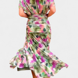 Vestido elegante com decote em V feminino