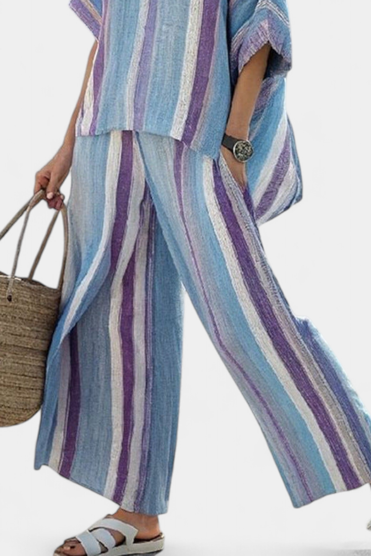 Conjunto Listras Malva feminino