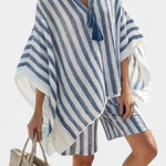 Conjunto Listrado Blusa e Calções feminino