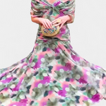 Vestido elegante com decote em V feminino