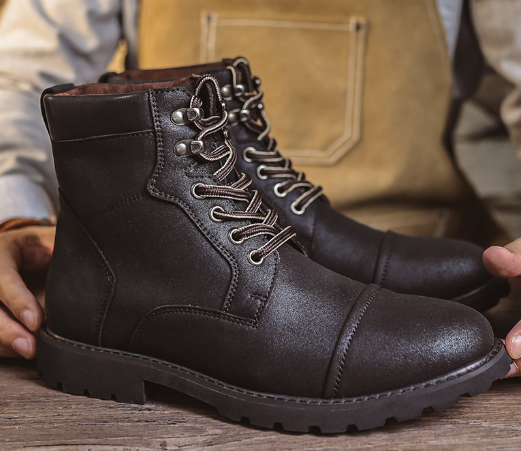 Botas de couro premium masculino