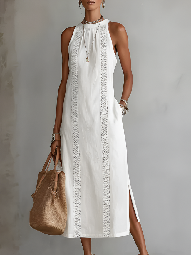 Vestido Clara com renda delicada e charme de verão