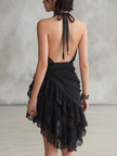 Úrsula | Vestido mini halter com renda