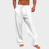Calças de linho leves e estilosas para o verão masculino