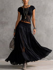 Laura | Conjunto com renda e saia plissada