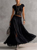 Matilde | Conjunto com renda e saia plissada