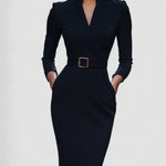 Vestido Justo Preto Refinado feminino