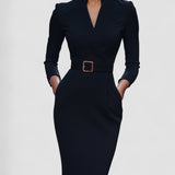 Vestido Justo Preto Refinado feminino