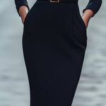 Vestido Justo Preto Refinado feminino