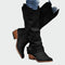 Botas de cowboy de couro retro feminino