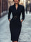 Vestido Justo Preto Refinado feminino