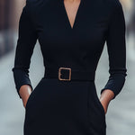 Vestido Justo Preto Refinado feminino
