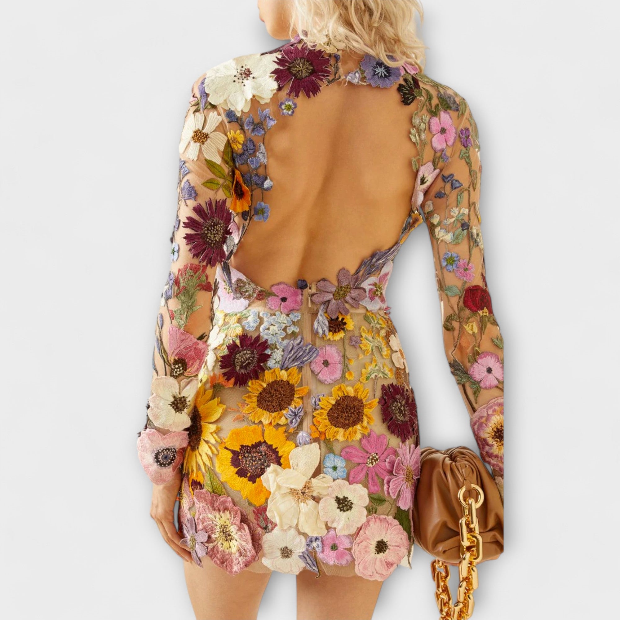 Vestido com estampado flores feminino
