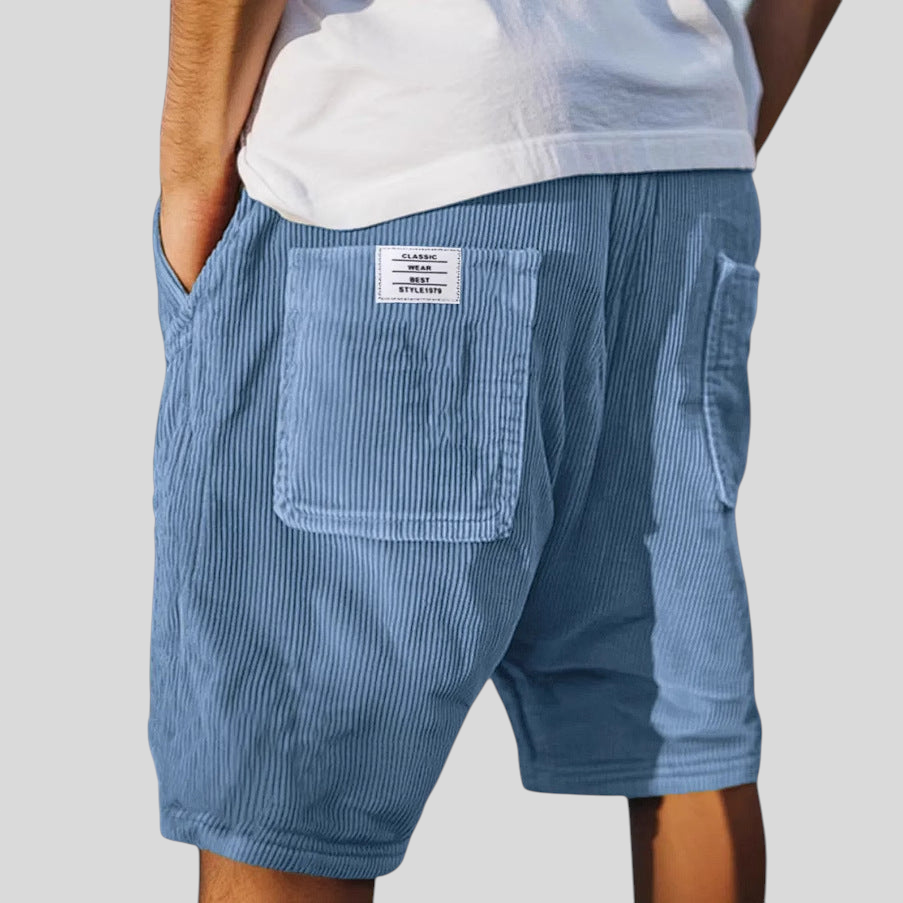 Calças Curtas Elegantes de Veludo masculino