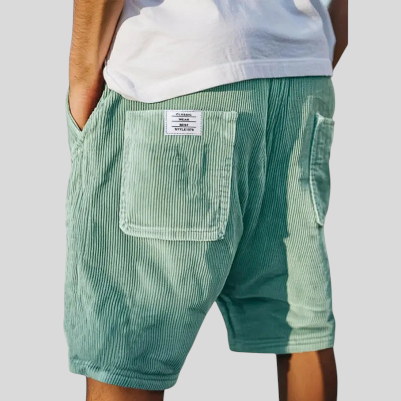 Calças Curtas Elegantes de Veludo masculino