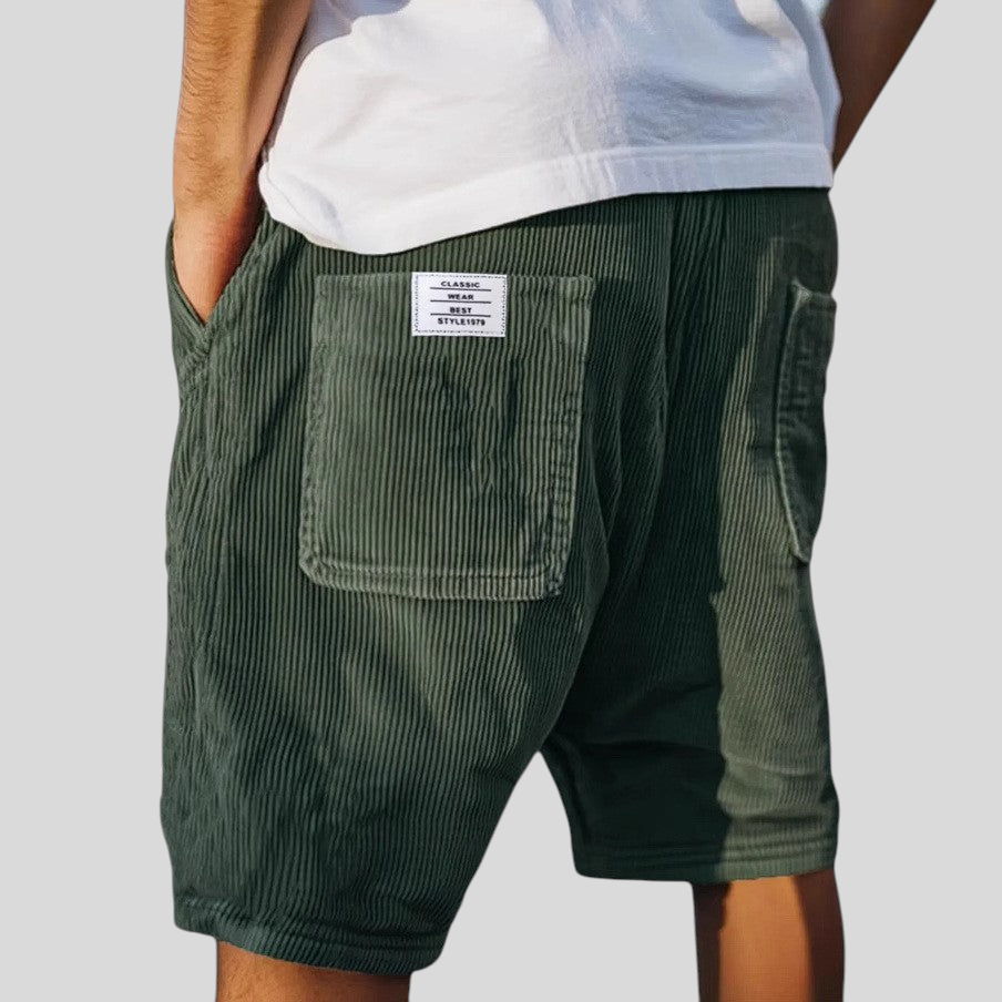 Calças Curtas Elegantes de Veludo masculino