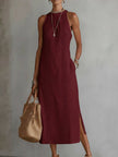 Ginevra | Vestido maxi halter com detalhes vazados