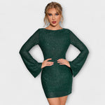 Vestido de lantejoulas costas abertas feminino
