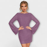 Vestido de lantejoulas costas abertas feminino