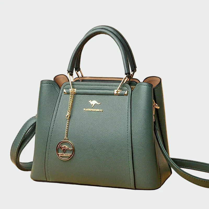 Executiva de couro de luxo feminino