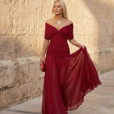 Camila | Vestido Midi Floral de Ombros Descobertos