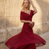 Camila | Vestido Midi Floral de Ombros Descobertos