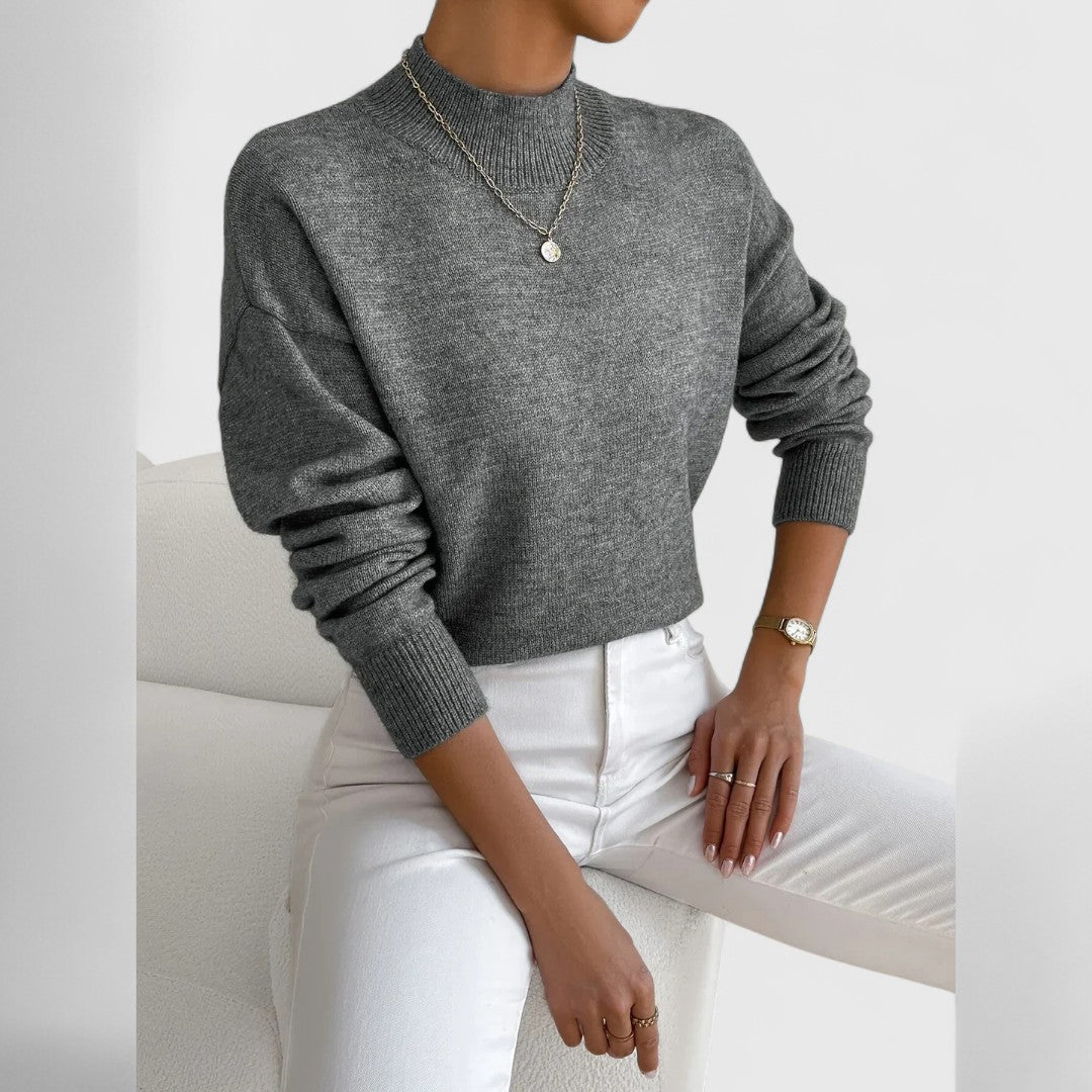 Sam - Camisola de Gola Alta Clássica feminino