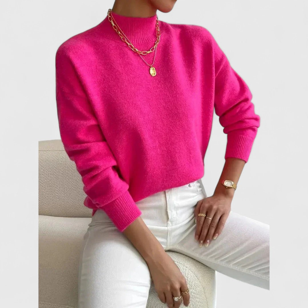 Sam - Camisola de Gola Alta Clássica feminino
