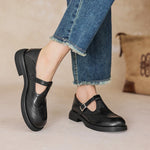 Sapatos Mary Janes Premium em Couro feminino