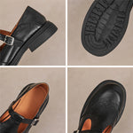 Sapatos Mary Janes Premium em Couro feminino