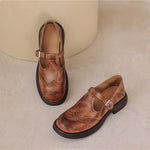 Sapatos Mary Janes Premium em Couro feminino