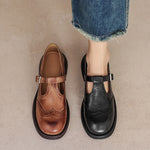Sapatos Mary Janes Premium em Couro feminino