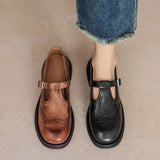 Sapatos Mary Janes Premium em Couro feminino