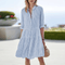 Vestido de Verão às Riscas feminino