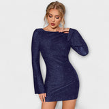 Vestido de lantejoulas costas abertas feminino