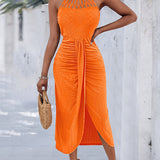 Ayla | Vestido Midi com Efeito Drapeado