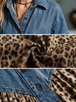 Amora | Vestido maxi animal print com efeito denim
