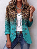 Elisa | Blazer leopardo turquesa com folhos