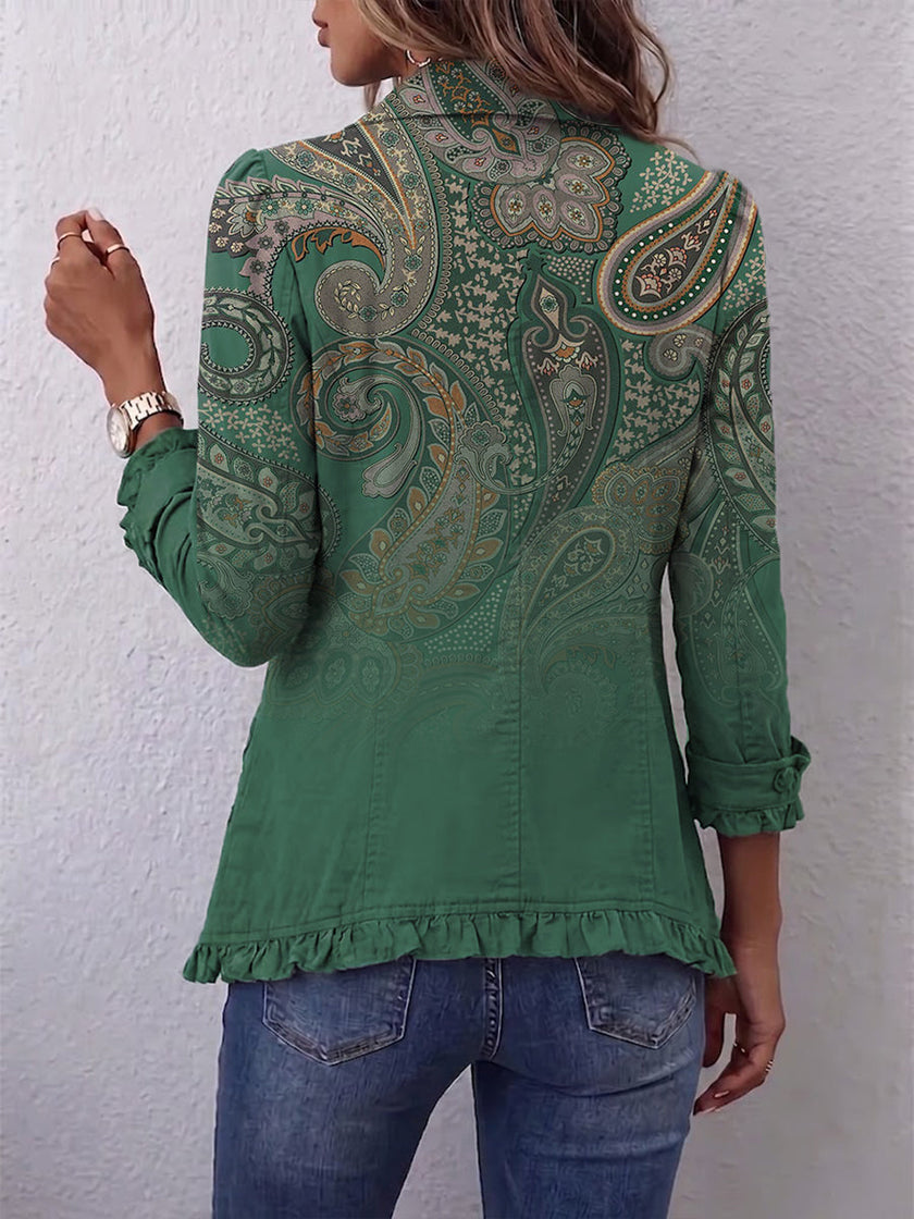 Dalila | Casaco boho paisley com folhos