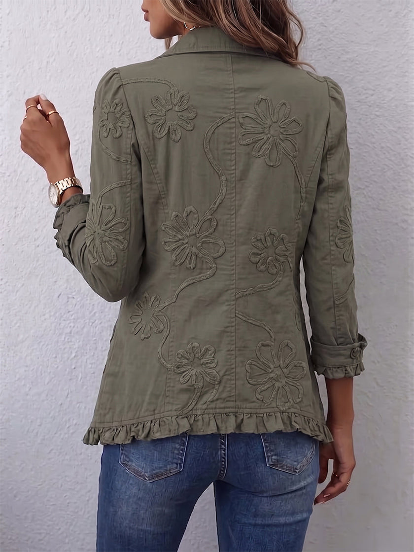 Odalys | Casaco boho bordado com folhos