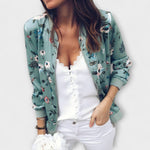 Casaco bomber elegante floral feminino
