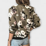 Casaco bomber elegante floral feminino