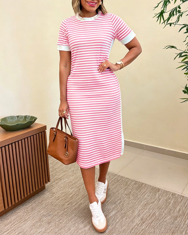 Lívia | Vestido Midi de Inspiração Náutica