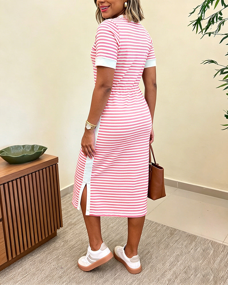 Lívia | Vestido Midi de Inspiração Náutica