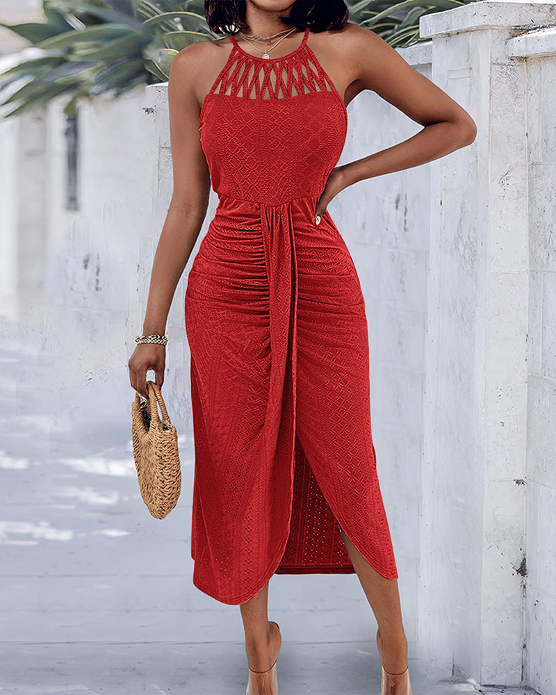 Ayla | Vestido Midi com Efeito Drapeado