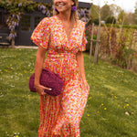 Vestido maxi elegante feminino
