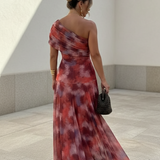 Vitória | Vestido Maxi Assimétrico de Caimento Fluido