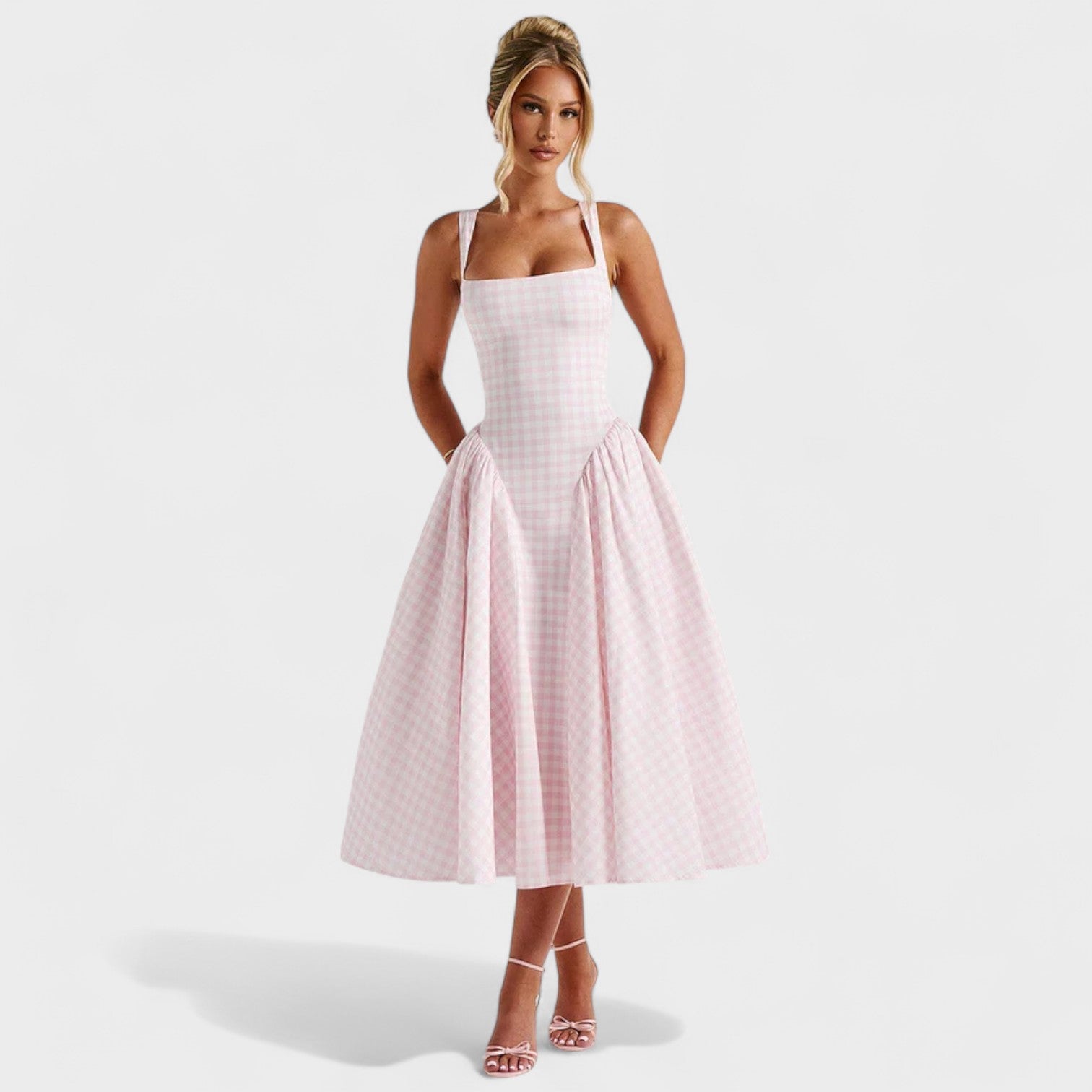 O vestido midi vintage feminino