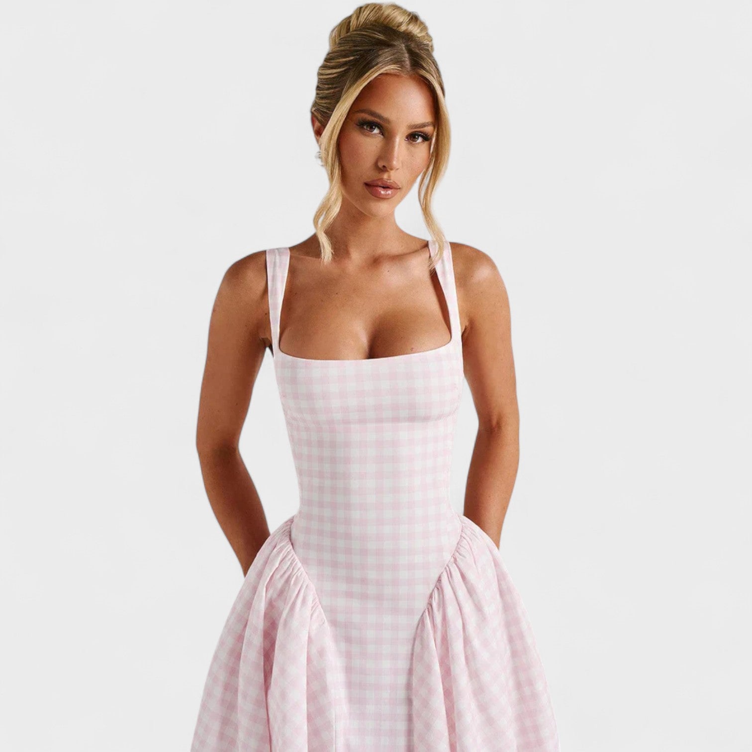O vestido midi vintage feminino
