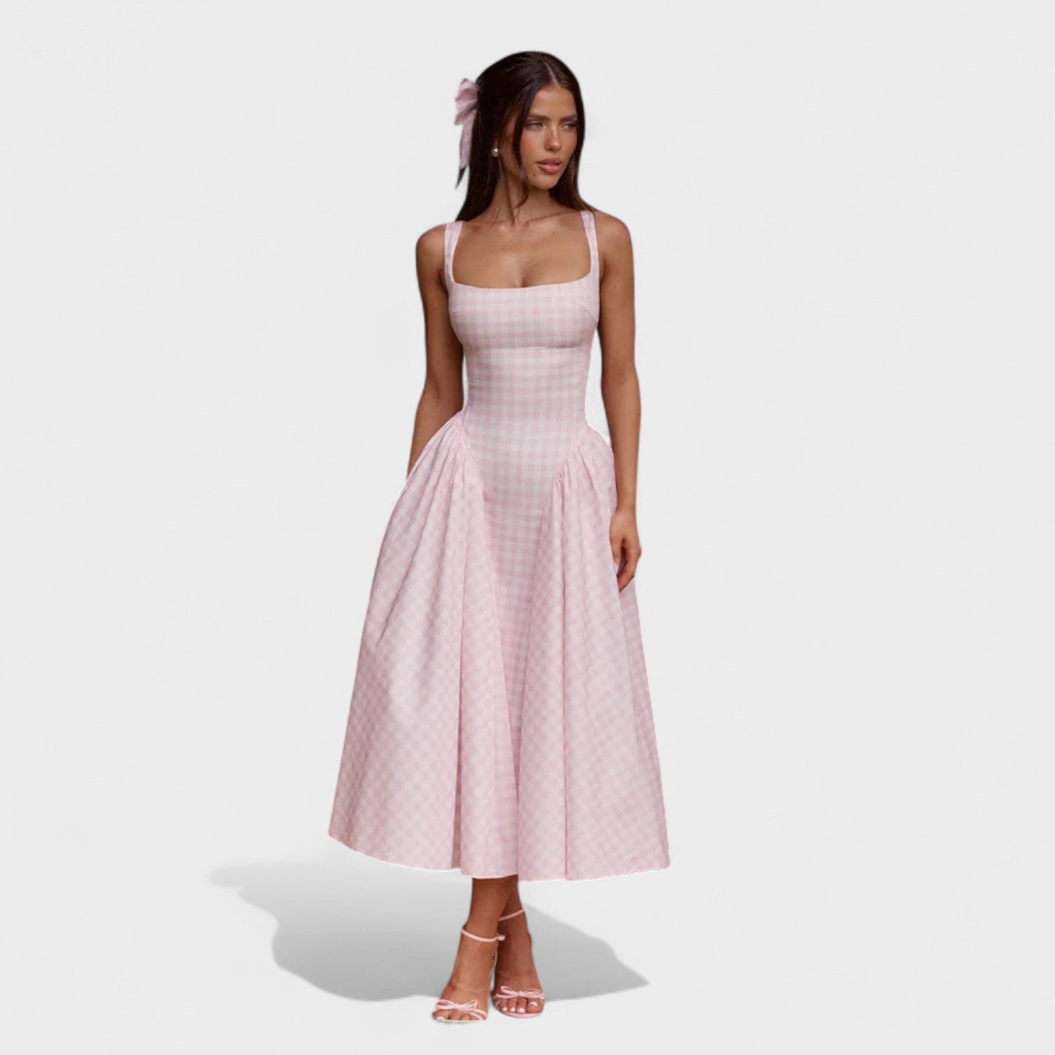 O vestido midi vintage feminino